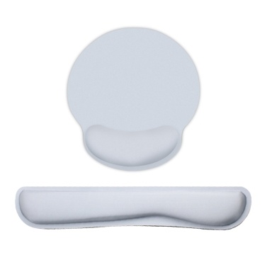 Memory Foam Keyboard Wrist Rest Mouse Pad Set Keyboard Mouse Wrist Pads with Lycra Fabric Anti-slip Rubber Base Grey
