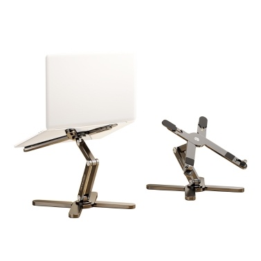 Laptop Stand with 360 Rotating Metal Foldable Holder for 16'' Computer Notebook X-Shaped Ergonomic Portable Adjustable Desk Laptop Riser