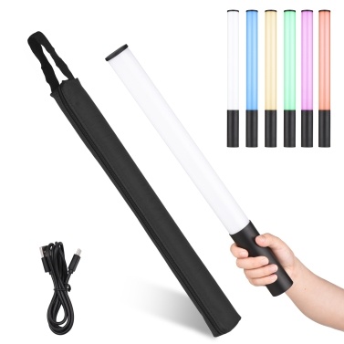 RGB Light Wand Stick Handheld Photography Video Light Bi-Color Temperature 2500K-9900K 12 Levels Dimmable Brightness with 7 Kinds of Special Lighting Effects Magnetic Absorption for Studio Photography