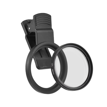 52mm CPL Filter for Phone Camera Lens Clip-on Polarizer Filter with Phone Lens Clip Replacement for iPhone 15/14/13/12/11 and Other Smartphones, for Canon Nikon Sony DSLR Cameras
