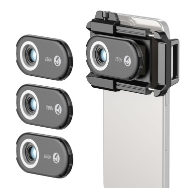 APEXEL APL-MS3IN1 100X/150X/200X Mobile Phone Microscope Lens Kit with LED/UV Lights