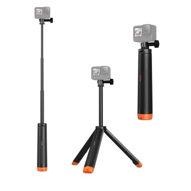 TELESIN Sports Camera Floating Selfie Stick Tripod Stand Max. 61cm/ 24inch Extendable Length 200g Load Bearing Replacement for GoPro Hero 12/11/10/9 and More