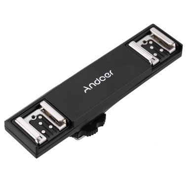 Andoer Dual Hot Shoe Flash Speedlite Bracket Splitter for Nikon D750 D7200 D7100 D7000 D800 D810 D600 DSLR Camera Camcorder