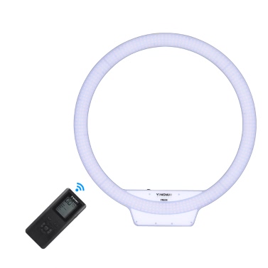 YONGNUO YN608 3200K~5500K Bi-Color Temperature Wireless Remote LED Ring Video Light Annular and Frameless Appearance Design Adjustable Brightness CRI≥95 with Handle Grip Remote Controller for Portrait