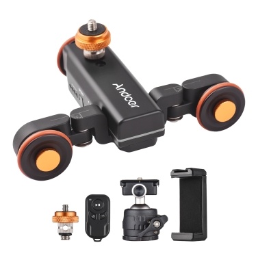 Andoer Motorized Camera Video Dolly with Scale Indication Auto Dolly Motorized Video Slider Skater