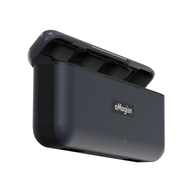 aMagisn AA07 3-slot Fast Charge Box Battery Charger Type-C PD Fast Charging Case with TF Card Slots Sports Camera Accessory Replacement for DJI OSMO Action 4/3