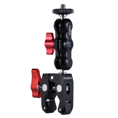 Andoer Crab Pliers Clip Super Clamp with 1/4" & 3/8" Screw Hole for DSLR Rig LCD Monitor Studio Light Camera Magic Arm Photo Studio Accessory