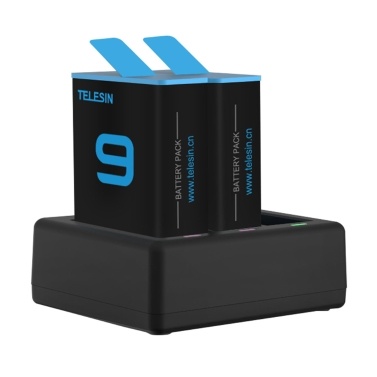 TELESIN Triple Slot Battery Charging Dock with 2Pcs Batteries Accessories