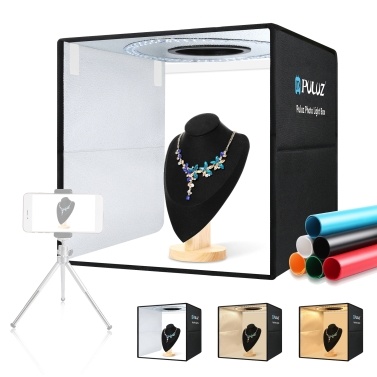 PULUZ PU5044BD 40*40*40cm Foldable LED Light Tent Desktop Photo Studio Light Box Softbox Type-C Powered