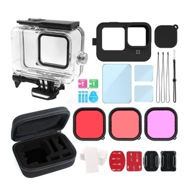 Action Camera Waterproof Case Kit Compatible with GoPro Hero 12/11/10/9
