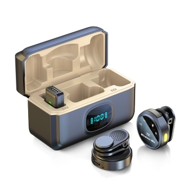 One-Trigger-Two 2.4G Wireless Microphone Magnetic Attachment Clip On Mic for Smartphone