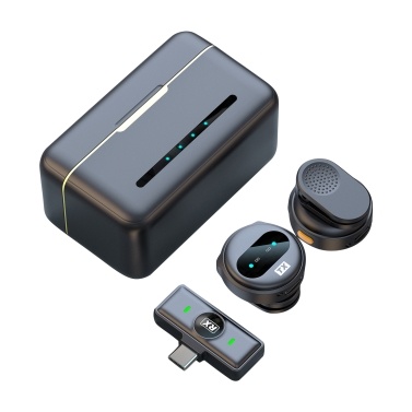 One-Trigger-Two 2.4G Wireless Microphone Magnetic Clip On Mic for Smartphone