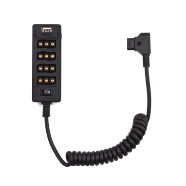 Andoer D-Tap B Type Socket D-tap Male to 8 Port D-tap Female Spliter Power Cable Connector with USB Interface 8V/12V DC Jack Replacement for ARRI RED Cameras V-mount Battery Monitors