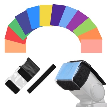 12pcs Universal Camera Flash Gels Lighting Filters Color Correction Filter Kit for Speedlight Easy Installation