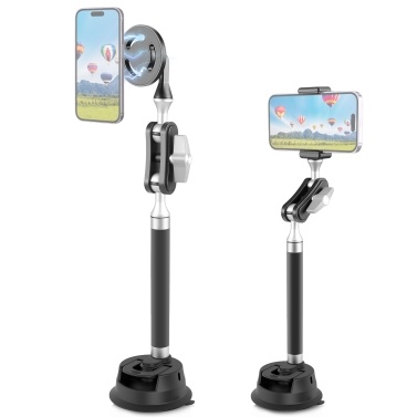 PULUZ PU273B Suction Cup Phone Mount Suction Cup Mount with Sports Camera Adapter and Phone Clip