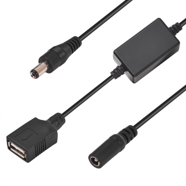 3-in-1 Power Adapter Cable Cord 12V DC5521 Female to DC Male & 5V USB Female Y Splitter Cable Power Charging Cord 43.5cm Long