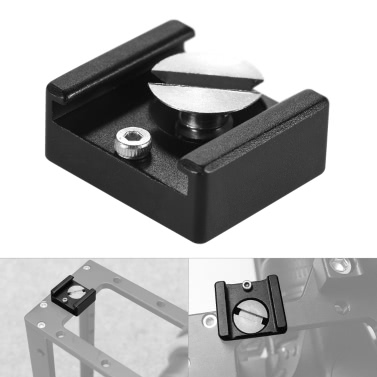Andoer Cold Shoe Mount Adapter Base Bracket with 1/4" Mounting Screw for DSLR Camera Cage Flash LED Light Microphone  (Pack of 1)