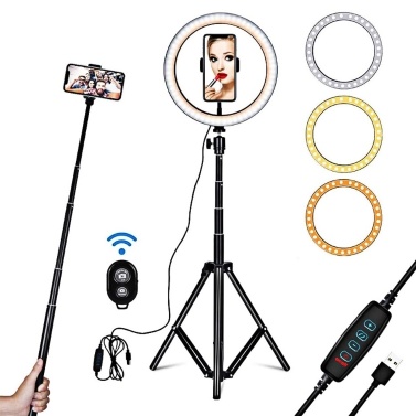 10inch/26cm Fill Light Ring Light Supplementary Light LED Light Folding Fill Light with Tripod Stand Remote Shutter