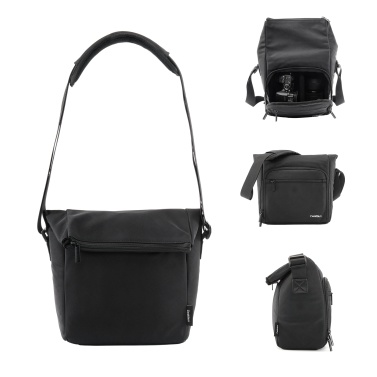 Cwatcun D103 Camera Bag Travel Camera Shoulder Bag Available for 1 Camera 1 Lens Water-resistant Shock-proof with Removable Divider