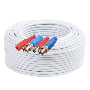 60 Feet BNC Video Power Cable Wire 2MP All-in-One Video Security Camera Wire with Connectors for CCTV Camera DVR System