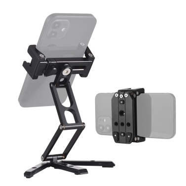 Multifunctional Desktop Phone Mount Foldable Phone Tripod Mount Adjustable Phone Holder Phone Clamp Replacement for iPhone 15/14/13/12 Series Android Phones