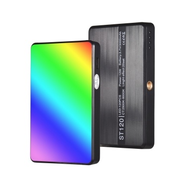 Andoer ST120 Pocket LED Video Light Rechargeable Fill Light 2500K-9000K Bi-color Temperature Dimmable CRI95+ with Silicon Diffuser 6pcs Color Filters for Vlog Live Streaming Product Photography