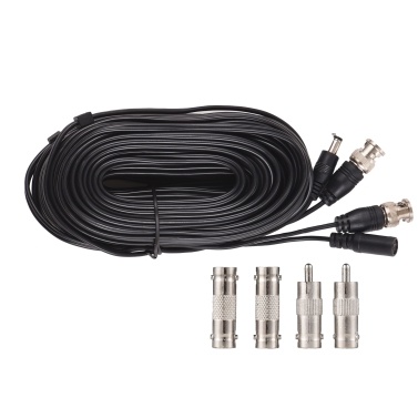60 Feet BNC Video Power Cable Wire All-in-One Video Security Camera Cable Wire with Connectors for CCTV Camera DVR System