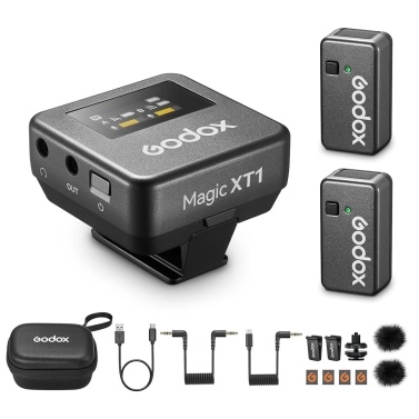 Godox Magic XT1 One-Trigger-Two 2.4G Wireless Microphone System Magnetic Clip-on Microphones