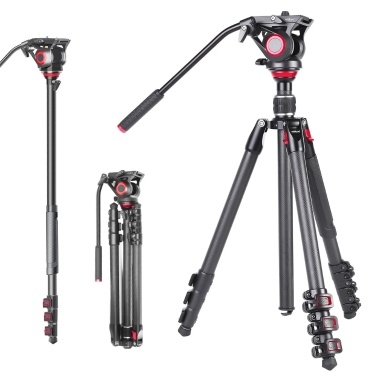 miliboo MUFP 66inch Foldable Tripod Camera Stand with Fluid Ball Head