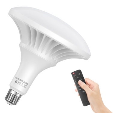 Andoer 150W LED Light Bulb Photography Lamp Bulb 3000K-6500K Dimmable Energy-saving E27 Mount with Remote Control for Photography Studio Home Warehouse Office Hotel