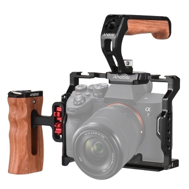 Andoer Camera Cage + Top Handle + Side Grip Kit Aluminum Alloy Camera Video Cage