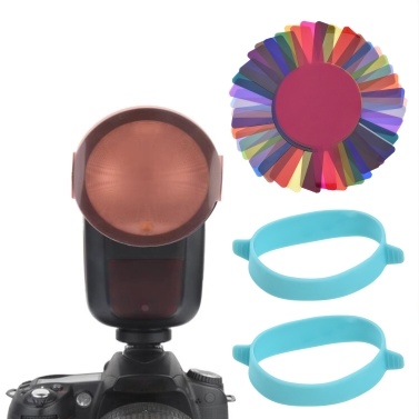24pcs Round Head Camera Flash Gels Lighting Filters Color Correction Filter Kit