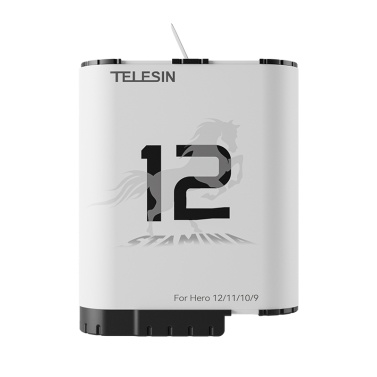 TELESIN Sports Camera Battery 1720mAh Large Capacity Full Decoded Fast Charging Replacement for GoPro Hero 12/11/10/9 Action Cameras