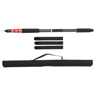 Andoer TP-3000C Portable Carbon Fiber 4-Section Max Length 300cm Handheld Sound Recording Grip Flash Light Support Pole Microphone Holder