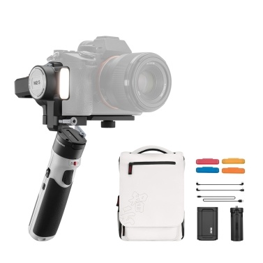 ZHIYUN CRANE-M2 S Combo Compact Handheld 3-Axis Gimbal Stabilizer Kit with LED Fill Light Built-in Battery PD Quick Charging for Smartphone Sports Camera Mirrorless Camera with Backpack Phone Holder