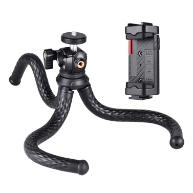 Tabletop Octopus Tripod Stand Phone Tripod Flexible Camera Tripod with 1/4 Inch Screw and Phone Holder