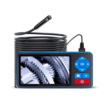 Dual Lens Endoscope Camera with Light 720P Borescope with 4.5in IPS Screen 16.4ft Flexible Probe Cable IPX5 Waterproof 4-Level Brightness Adjustable