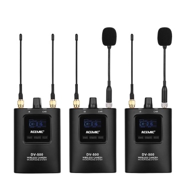 ACEMIC UHF Wireless Microphone System with Dual Body-pack Transmitter Receiver