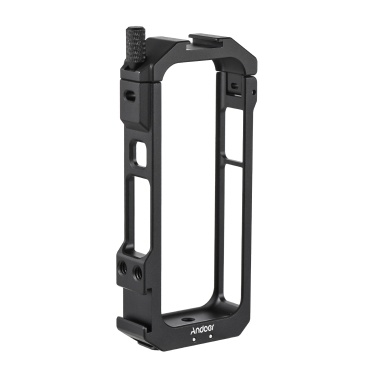 Andoer Panoramic Camera Video Cage with Dual Cold Shoe Mounts Metal Protective Frame Compatible with Insta360 X3