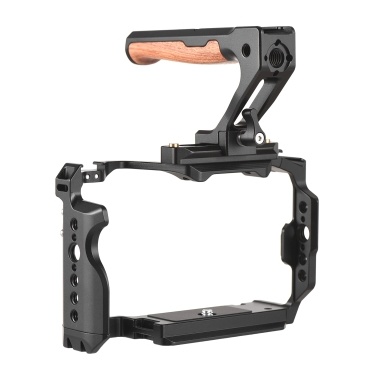 Camera Cage with Top Handle Aluminum Alloy Camera Video Cage with Dual Cold Shoe Mount Numerous 1/4 Inch & 3/8 Inch Threads Replacement for Sony A7CII A7C2 A7CR A7CM2