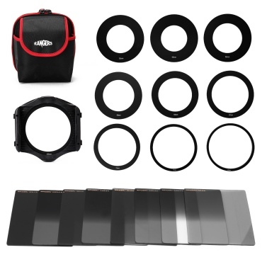 Square Neutral Density Filter Kit ND2+4+8+16 Filter Set with Ring-Adapter and Filter Holder Camera Photography Accessories