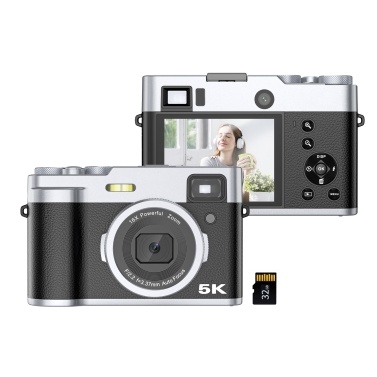 Portable Digital Camera 5K Video Camera 48MP Dual Lenses 2.8 Inch IPS Screen