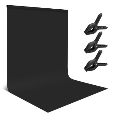 Andoer 1.8 * 2.8m/ 6 * 9ft Photography Background Screen Portrait Photography Backdrops Photo Studio Props Durable Washable Polyester-cotton Material with 3 Backdrop Clamps, Green Color