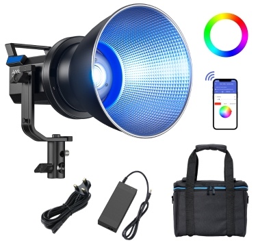 Andoer X60RGB 80W Portable LED Video Light RGB Photography Light 2800K-10000K CRI96+ TLCI95+ Dimmable 10 Lighting Effects APP Control Bowens Mount LCD Screen with Carry Bag for Vlog Live Streaming Pro