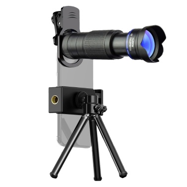 36X Phone Telephoto Lens Kit with Mini Tripod Phone Clip Phone Holder Lens Bag Cleaning Cloth