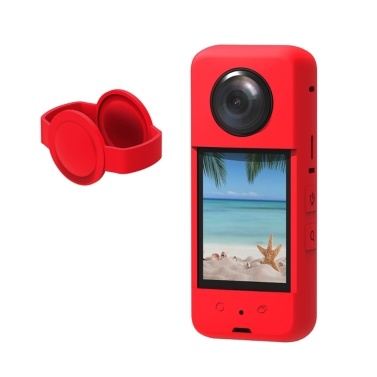 Panorama Camera Silicone Protective Case Cover with Lens Cap Shock-Proof Compatible with Insta360 X3 Camera Accessories