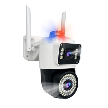 QS-JQ928AH-B 2MP+2MP Wireless Monitor Camera with Dual Lens Sound & Light Alarm Wall Mount Smart WiFi Camera