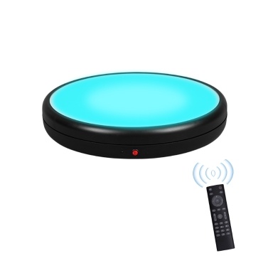 45CM/17.7in Motorized Rotating Display Stand with RGB Light Display Base with Remote Control