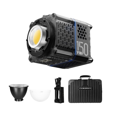 YONGNUO YN150 Bi-color Portable 150W LED Video Light Photography Fill Light with NP-F Battery Handle Standard Reflector Silicone Diffuser Carrying Case