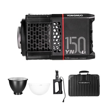YONGNUO YN150Li Portable 150W LED Video Light Photography Fill Light with NP-F Battery Handle Standard Reflector Silicone Diffuser Carrying Case